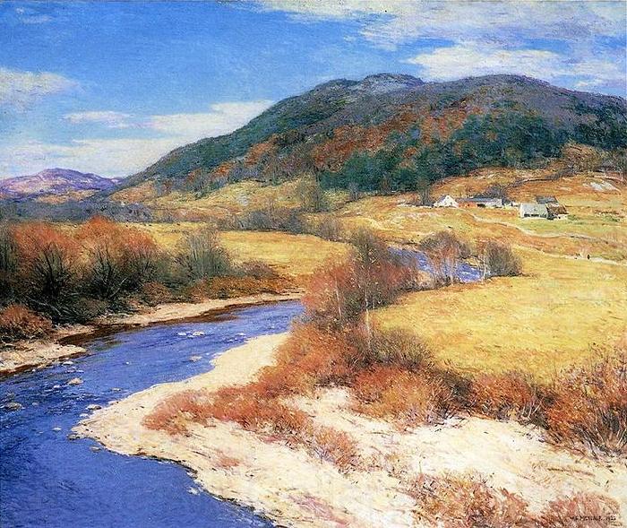 Willard Metcalf Vermont Norge oil painting art
